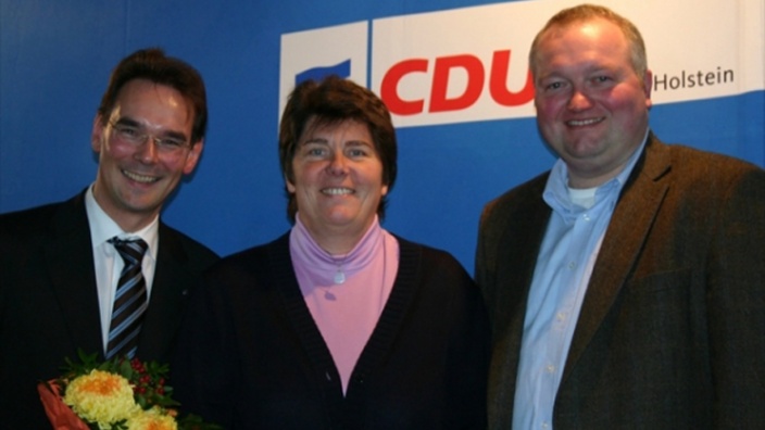 Landesvorsitzender Ingbert Liebing, MdB, Christiane Ostermeyer, Dr. Henning Görtz